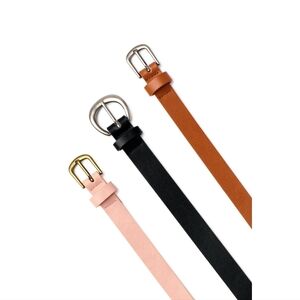 Time And Tru XL Skinny 3 Belts In Colors Blush, Black, Cognac Brown New